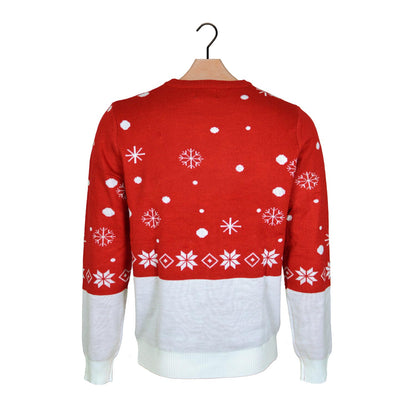 Sweter Świąteczny z Bawełny Organicznej dla Dzieci z Reniferem z Szalikiem z Powrotem