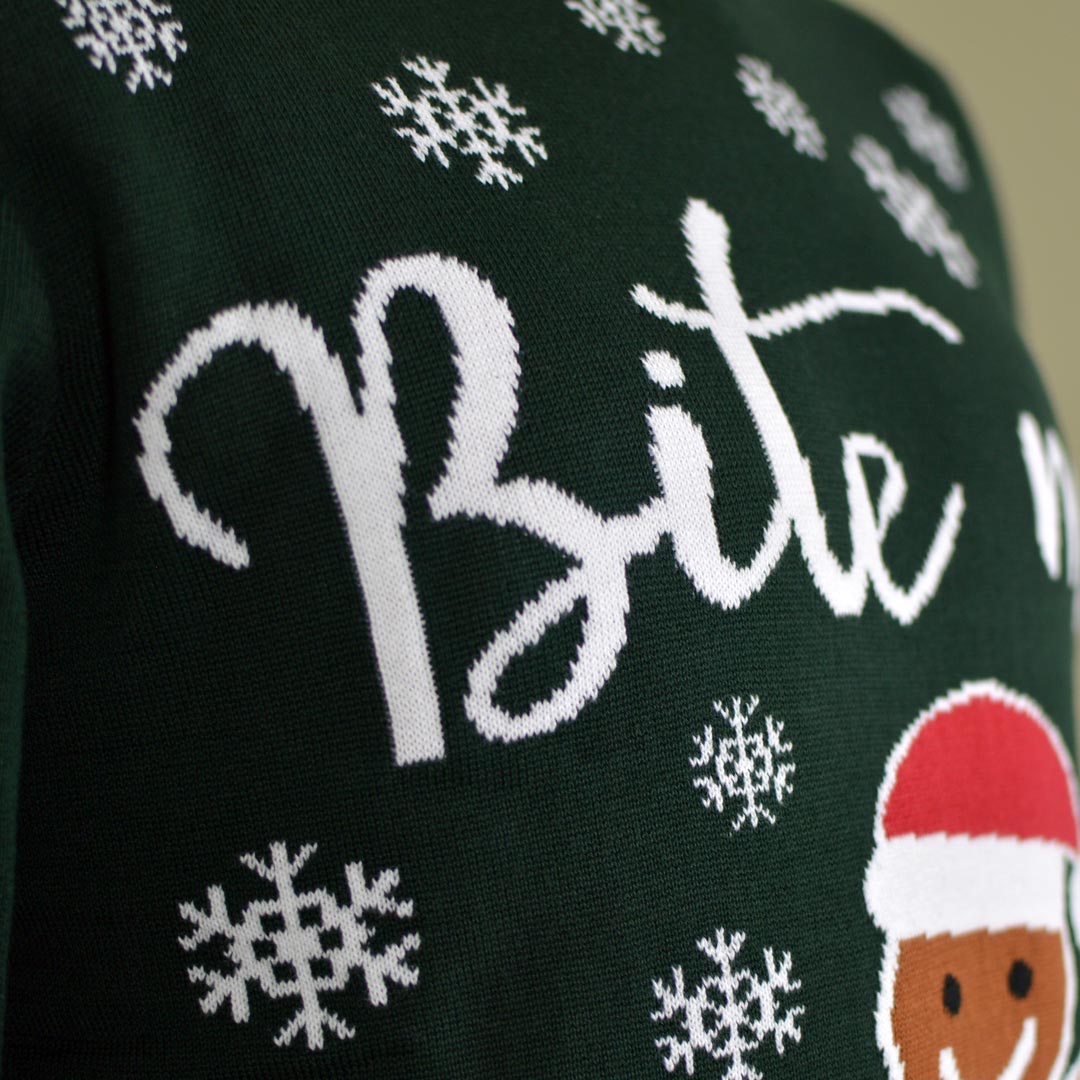 Sweter Świąteczny dla Dzieci Bawełny Organicznej Piernikowym Ludzikiem szcegol snieg