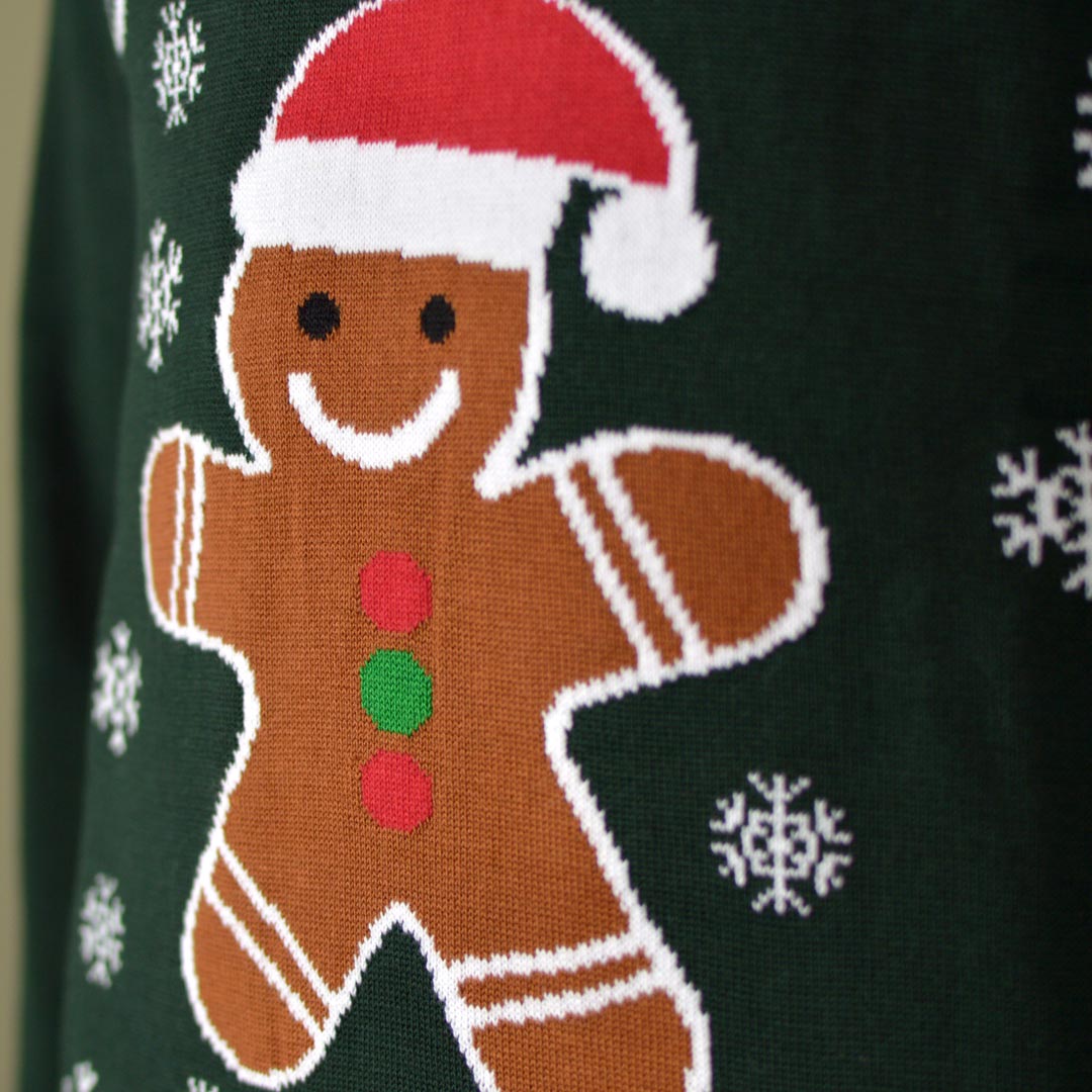 Sweter Świąteczny z Bawełny Organicznej z Piernikowym Ludzikiem szczegol