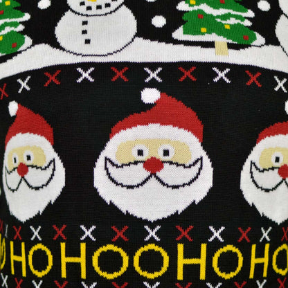 Sweter Świąteczny dla Dzieci z Bawełny Organicznej ze ŚW Mikołaj, Prezenty i Bałwankiem Szczegół 