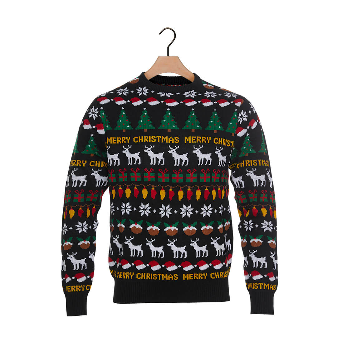 Sweter Świąteczny dla Dzieci z Choinkami, Reniferami i Prezentami