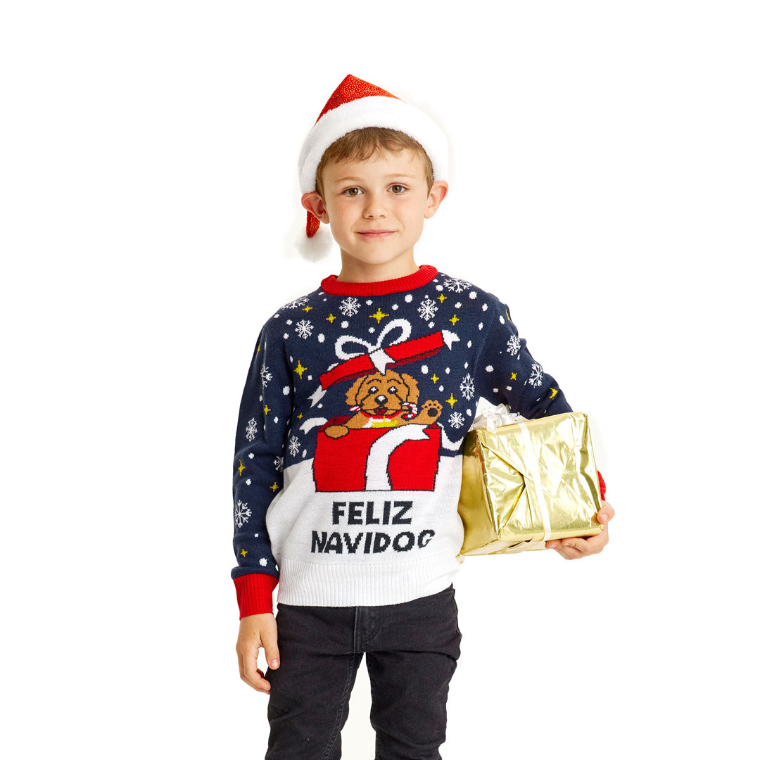 Sweter Świąteczny dla Dzieci Feliz Navidog