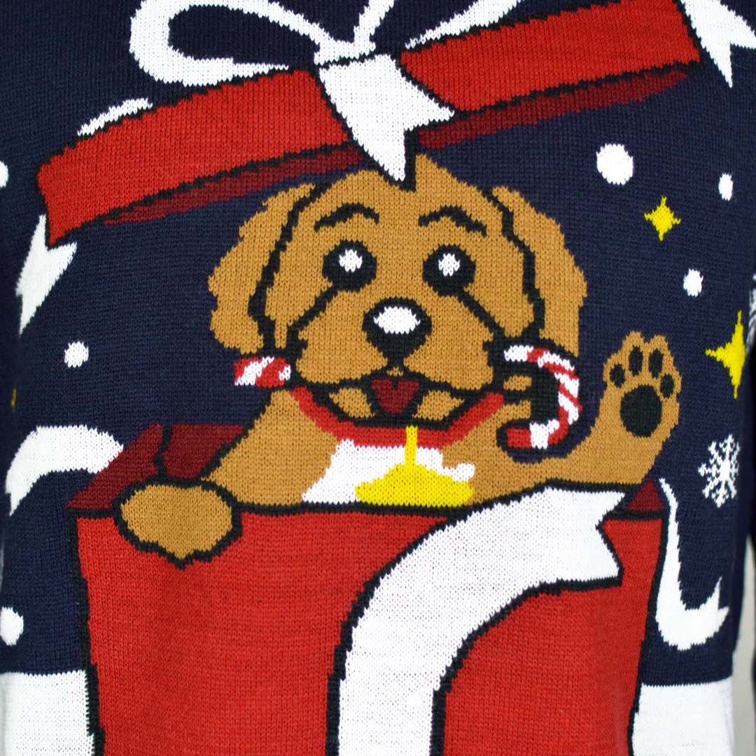 Sweter Świąteczny dla Dzieci Feliz Navidog Szczegol
