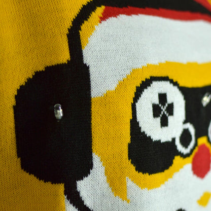 Sweter Świąteczny dla Dzieci z Lampkami LED z Świętym Mikołajem Gamer Szczegół