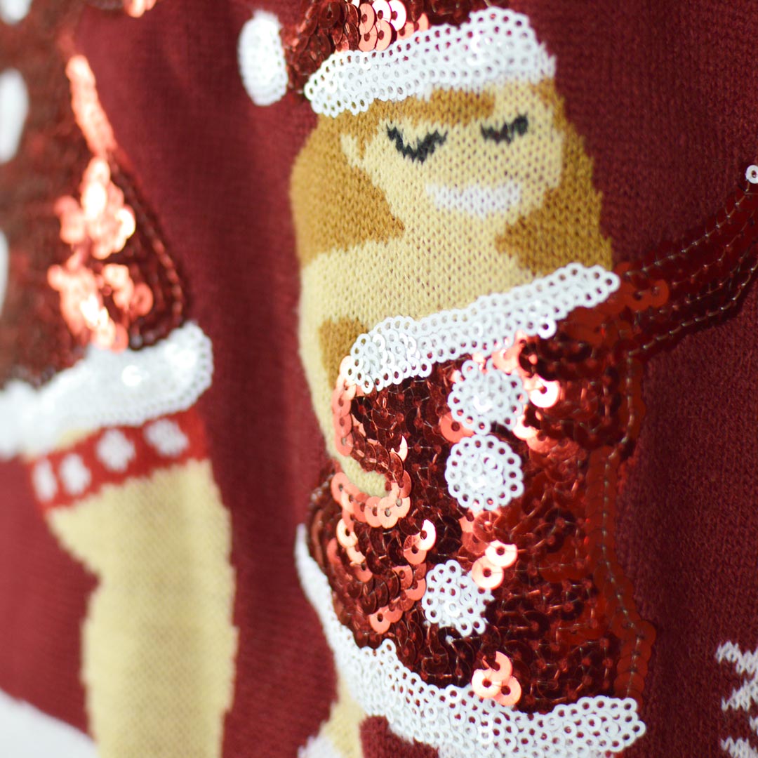 Sweter Świąteczny Jingles Ladies Cekiny Szczegół