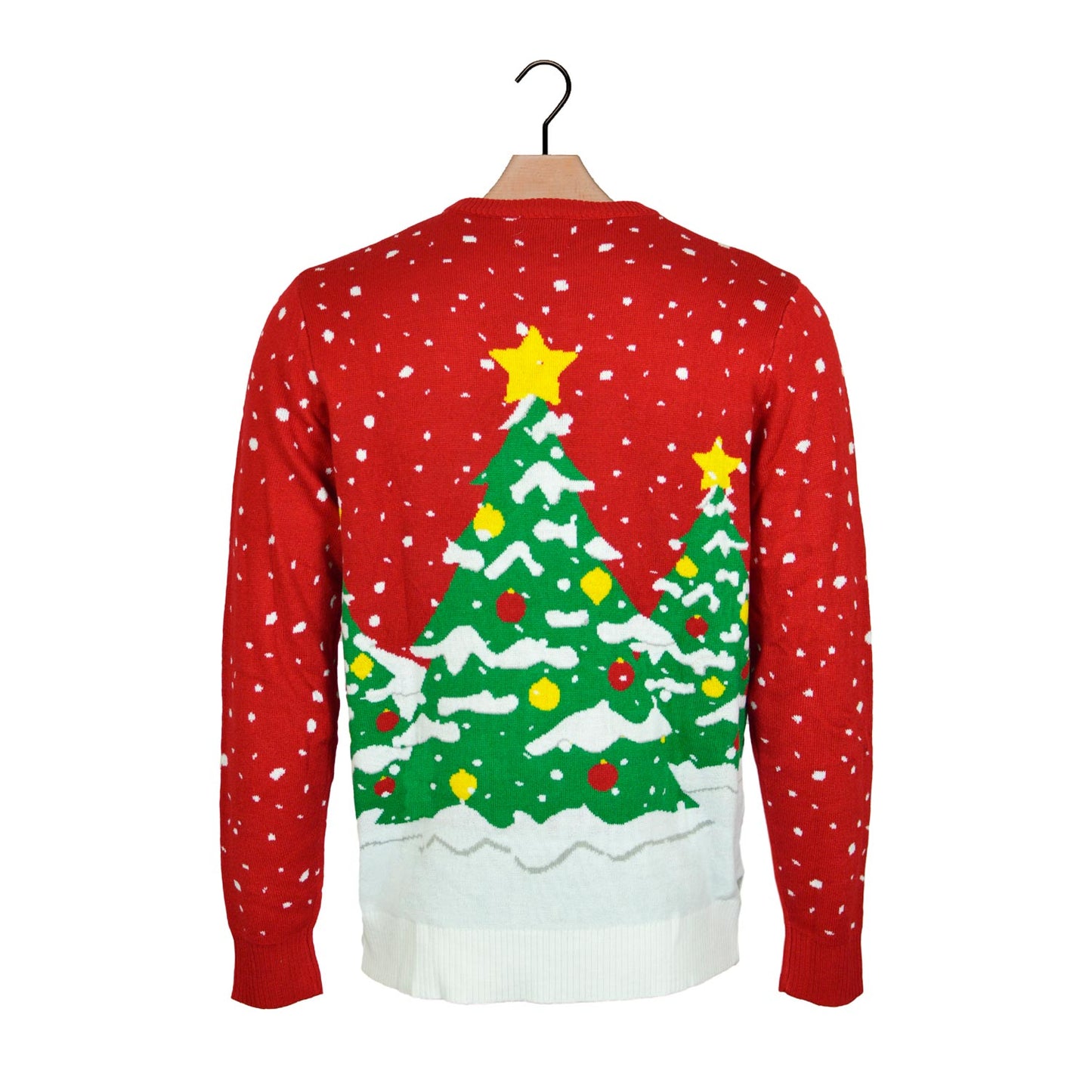 Sweter Świąteczny z Lampkami LED Dom i Choinką z powrotem