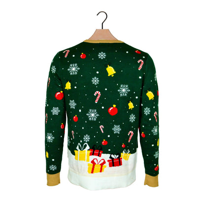 Sweter Świąteczny z Lampkami LED z Świętym Mikołajem związany z Powrotem