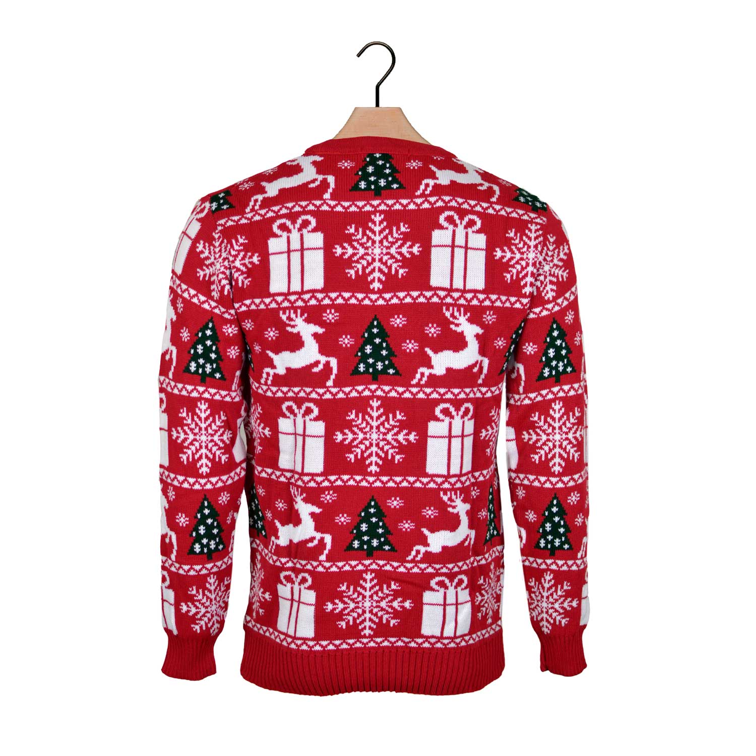 Sweter Świąteczny z Reniferami, Choinkami i Prezentami powrotem