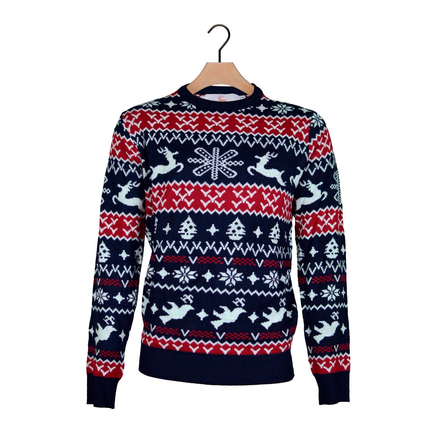Sweter Świąteczny z Reniferami i Motywami Bożonarodzeniowymi