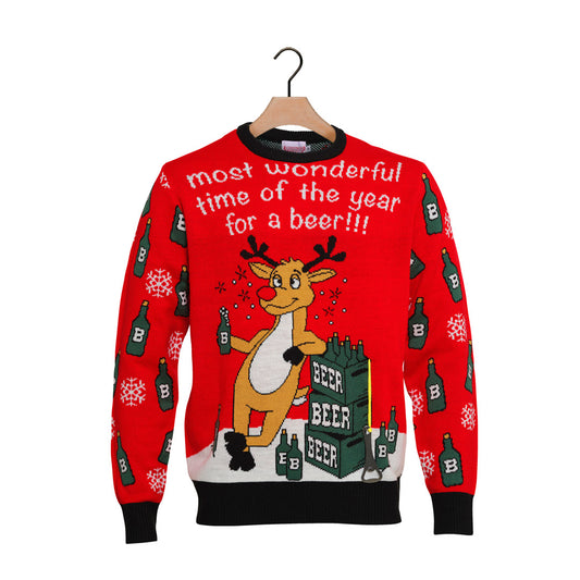 Sweter Świąteczny z Reniferem z Otwieracz do Piwa