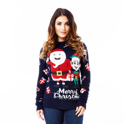 Sweter Świąteczny ze Świętym Mikołajem i Elf damskie