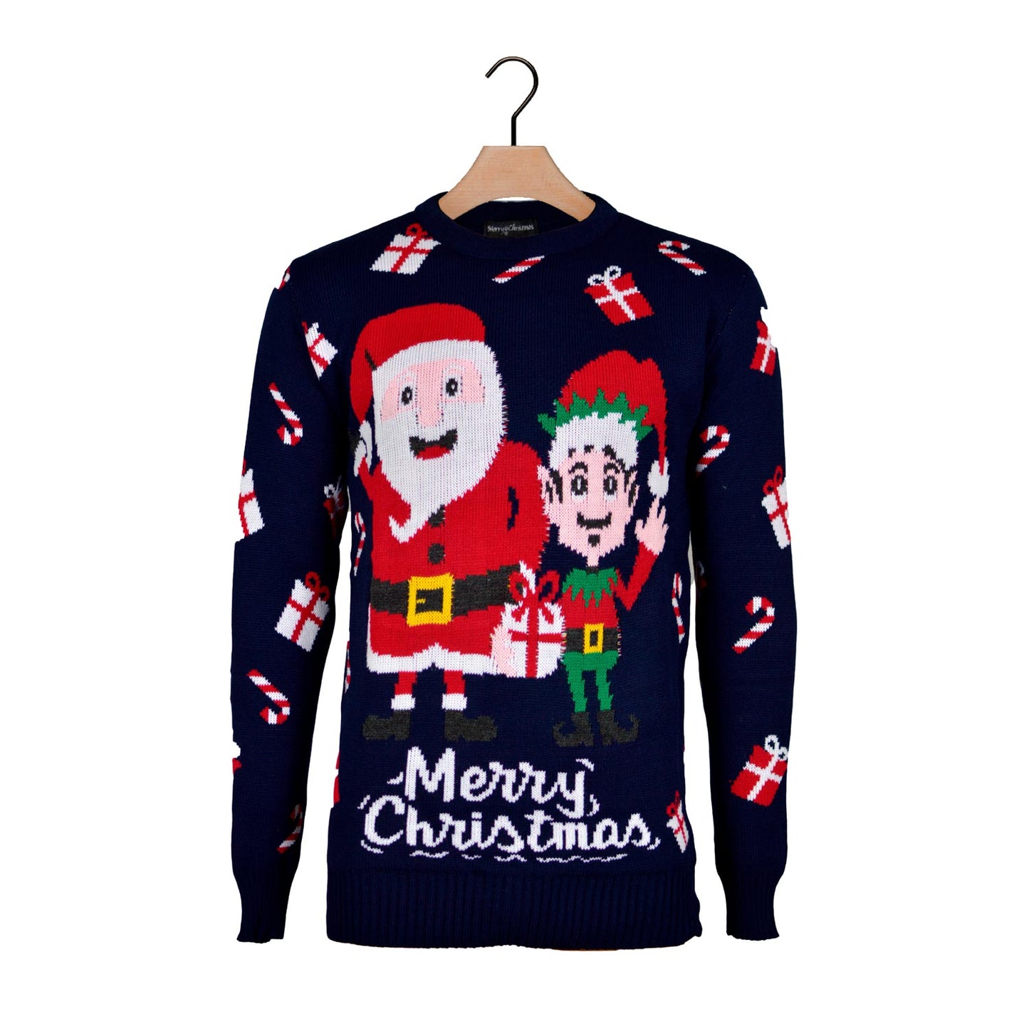 Sweter Świąteczny ze Świętym Mikołajem i Elf