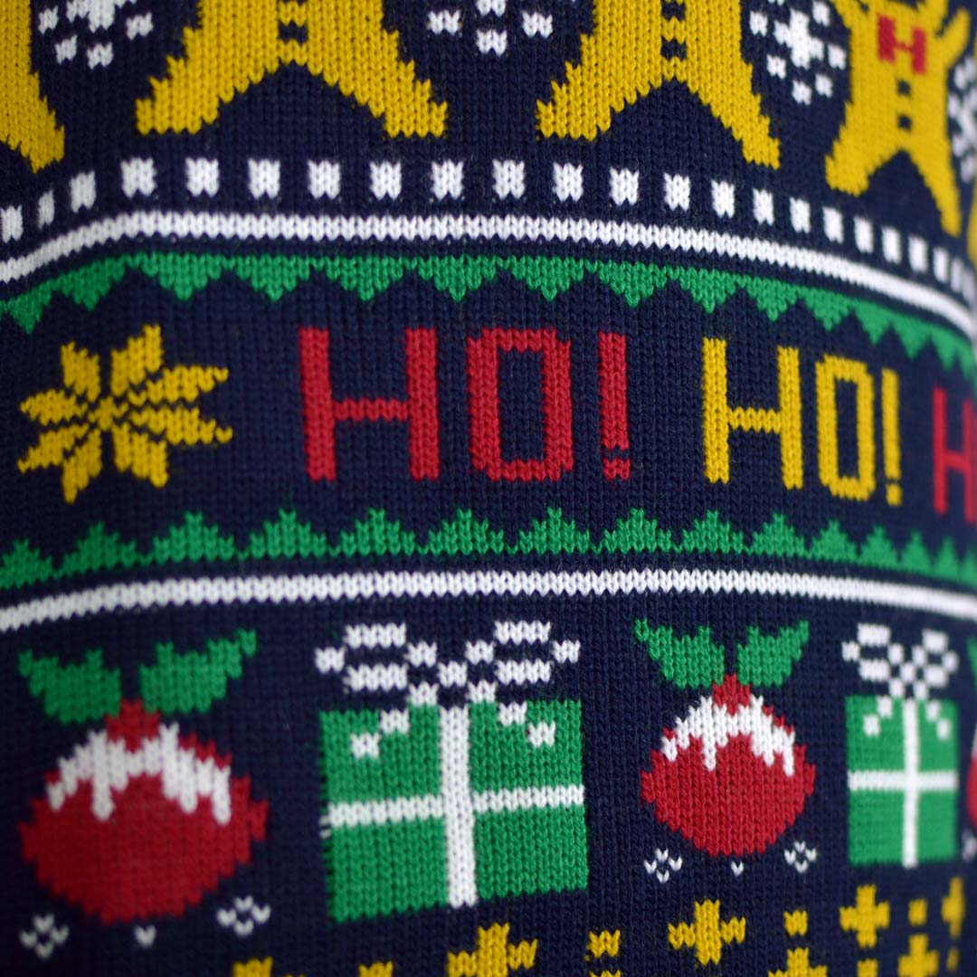 Sweter Świąteczny ze Świętym Mikołajem Ho Ho Ho! szcsegol