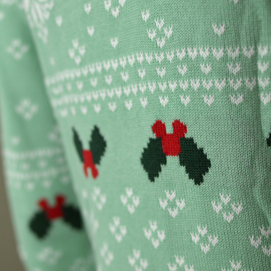 Zielony dla Dzieci Sweter Świąteczny Sweet Christmas Szczegół śnieg