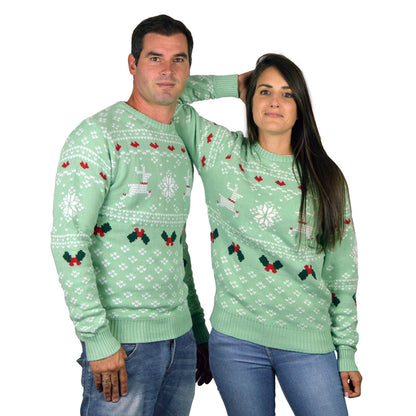 Zielony Rodzinny Sweter Świąteczny Sweet Christmas pary