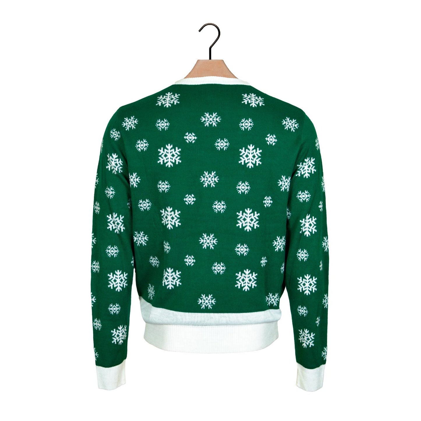 Zielony Sweter Świąteczny Holly Jolly Cekiny z Powrotem